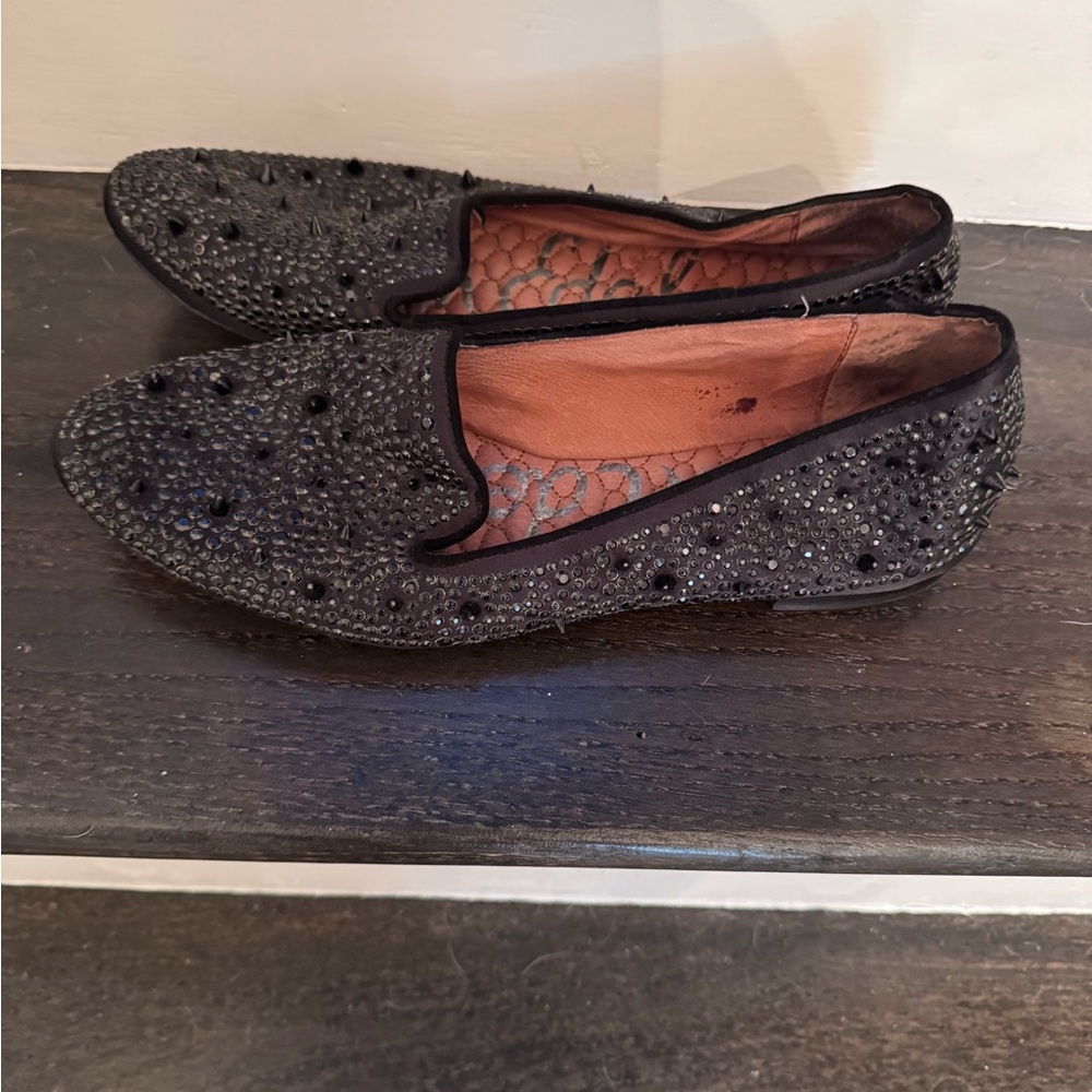 Sam Edelman  Adena Vintage Black Spiked Loafers